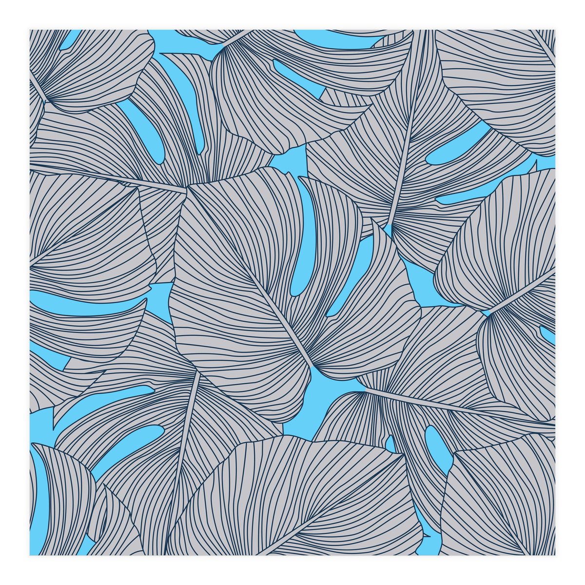 Leaves On Blue (Print Only)