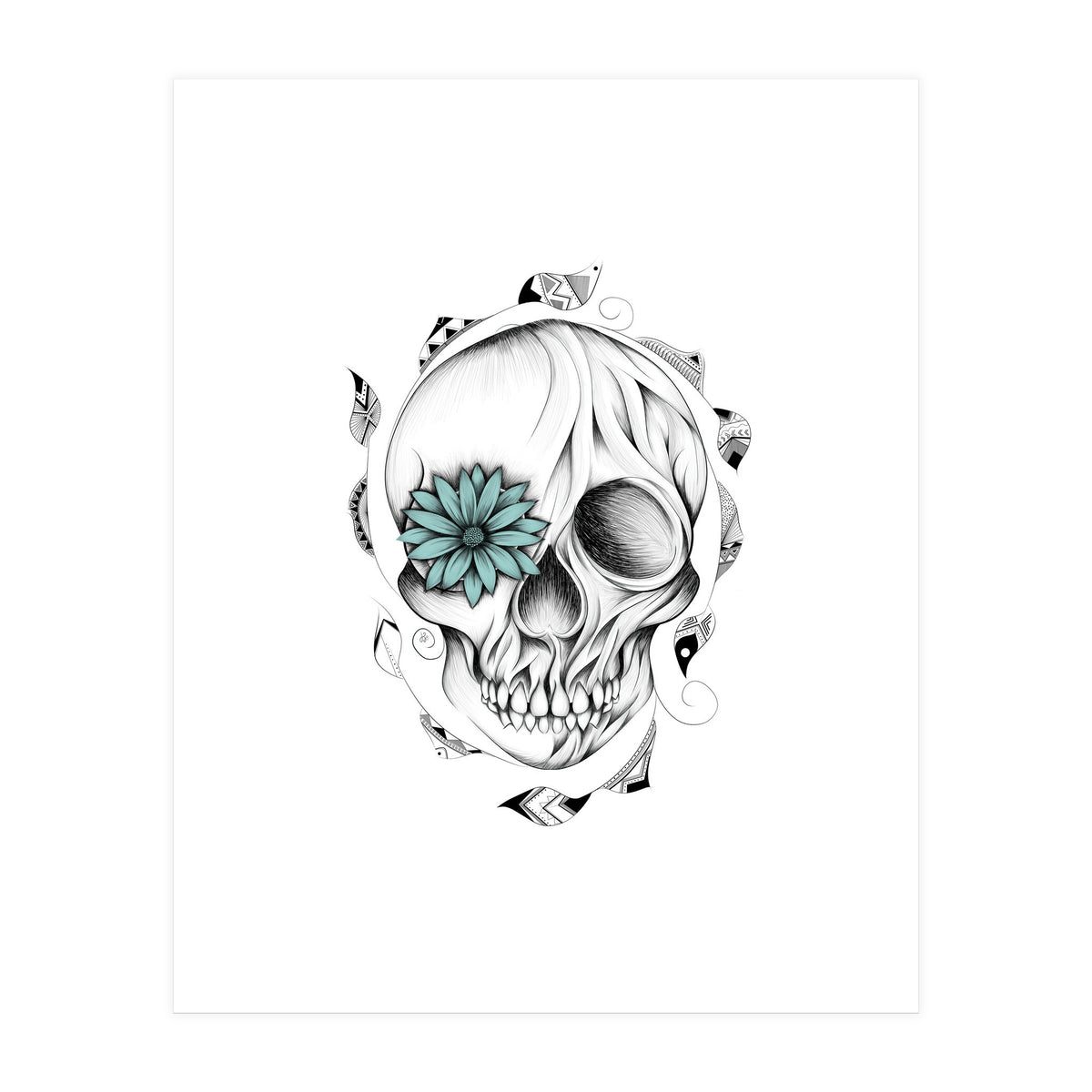 Poetic Wooden Skull (Print Only)