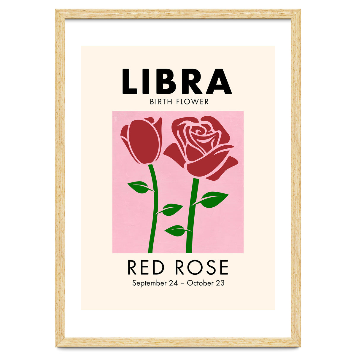 Libra Birth Flower Red Rose