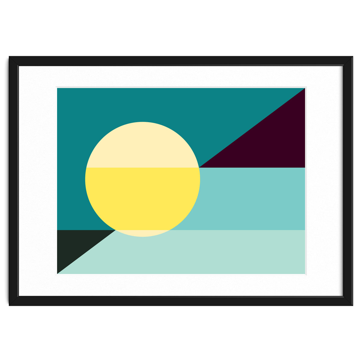 Geometric Shapes No. 3 - teal, purple & yellow