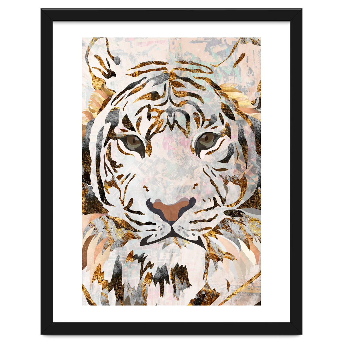 Grungy Tiger Gold and White
