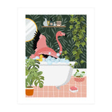 Flamingo Taking a Bubble Bath (Print Only) thumbnail