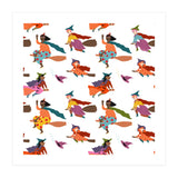 Tiny Witches Pattern (white Backgrownd) (Print Only) thumbnail