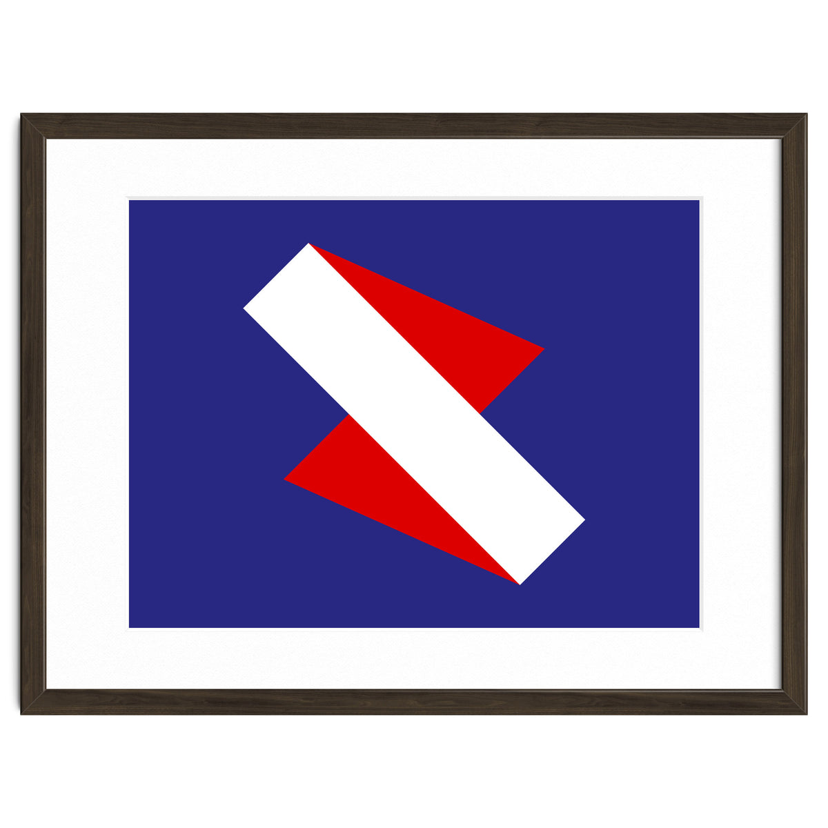 Geometric Shapes No. 68 - red & royal blue