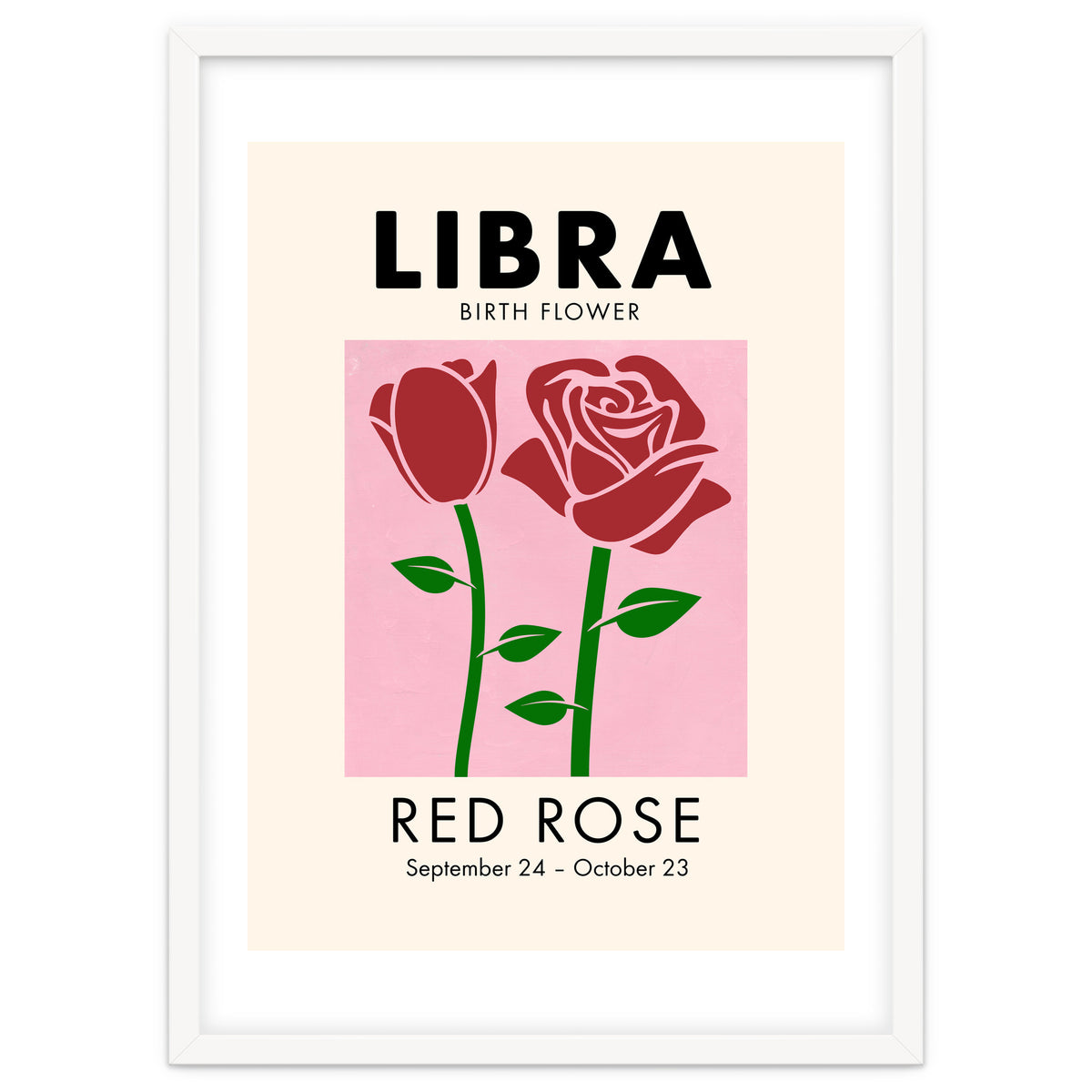 Libra Birth Flower Red Rose