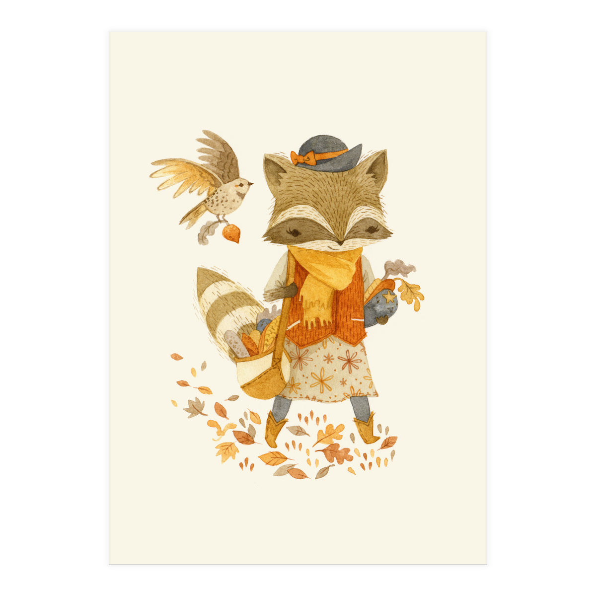 Rebecca The Radish Raccoon (Print Only)