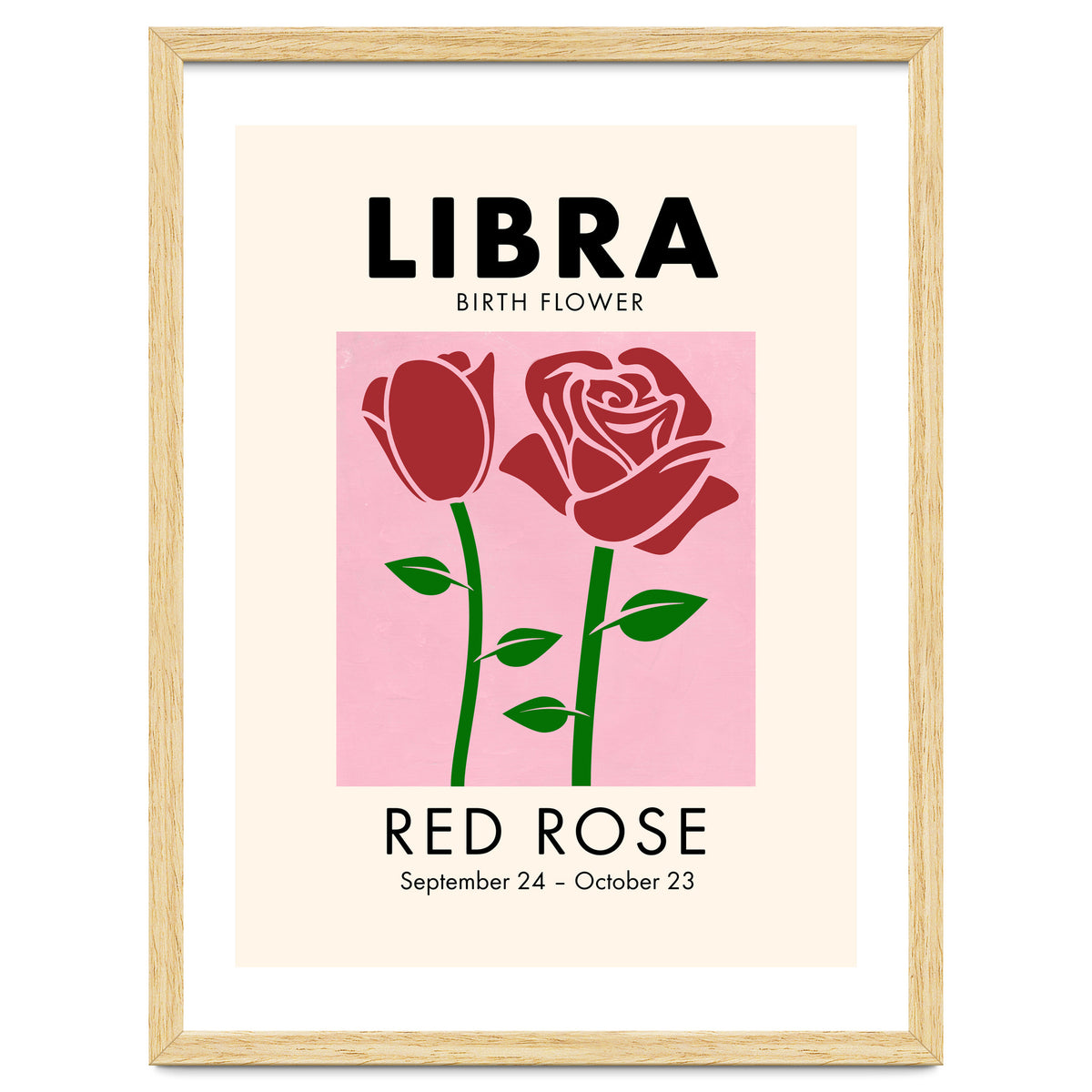 Libra Birth Flower Red Rose