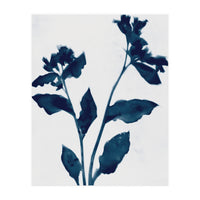 Indigo Blue Flower Silhouette 2 (Print Only)