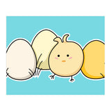 Kawaii Cute Chick And Eggs (Print Only) thumbnail