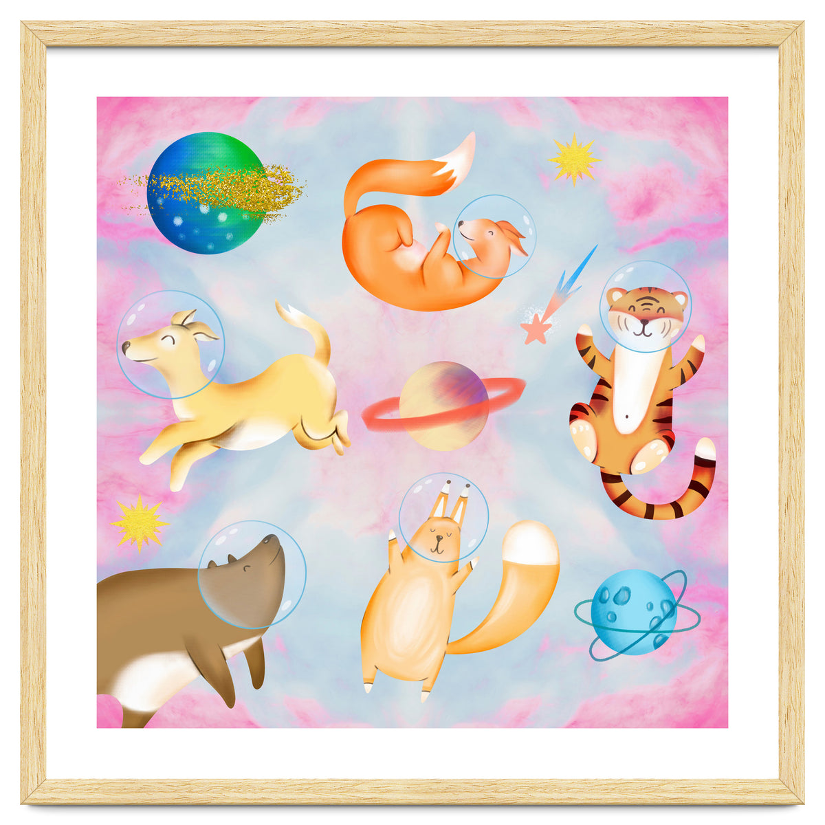 Happy Animals In The Space