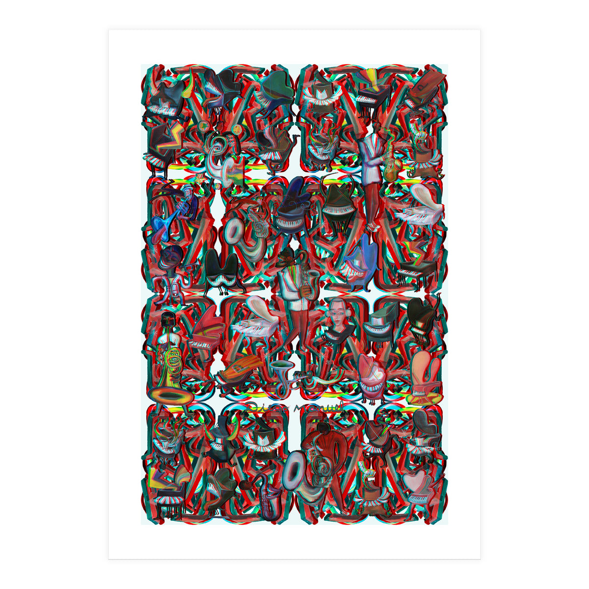 Formas 14 34 3d And Pianos 6 (Print Only)