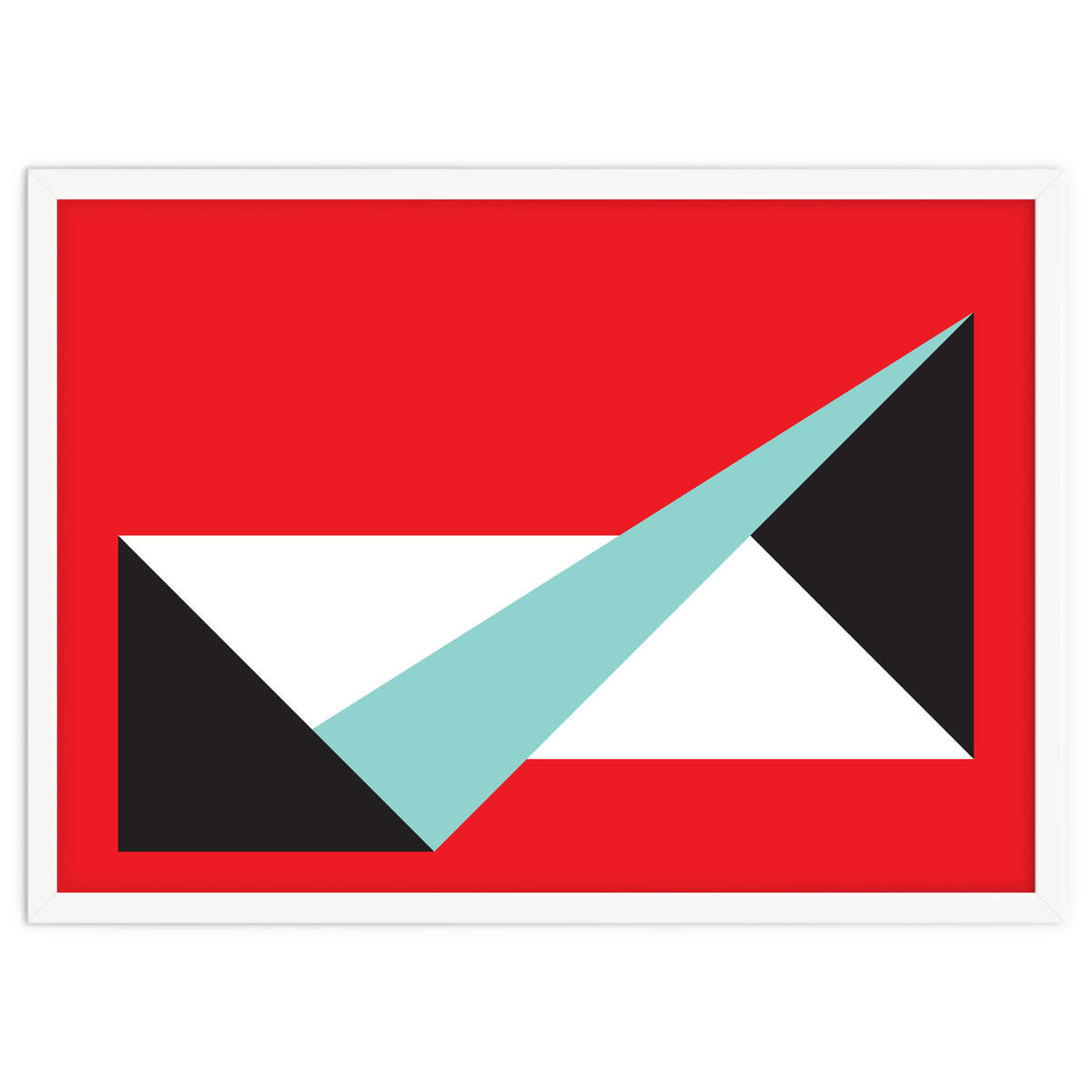 Geometric Shapes No. 49 -  teal, black & red