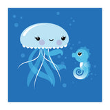 Best Friends Kawaii Jellyfish And Seahorse (Print Only) thumbnail