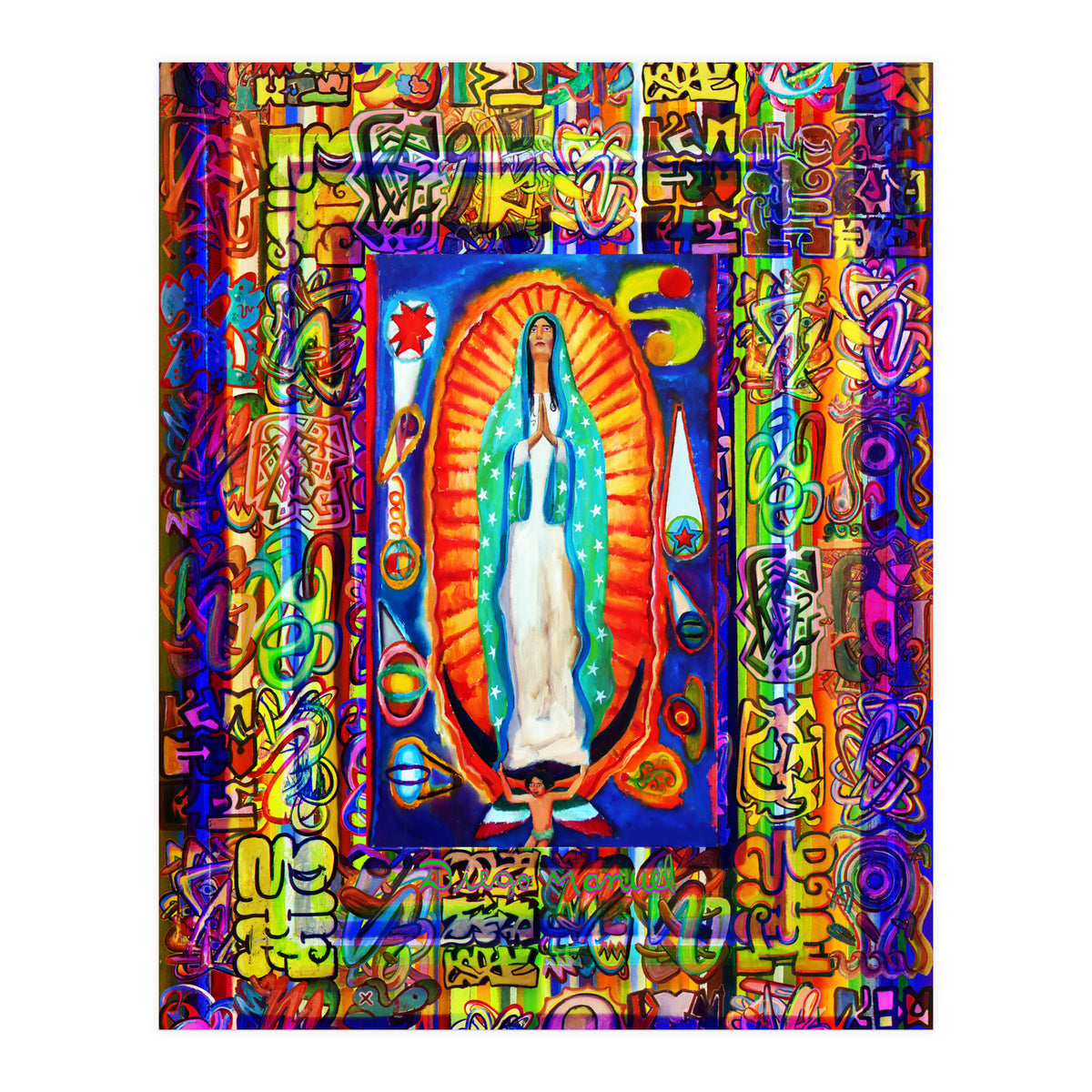 Graffiti Digital 2022 341 and Virgin of Guadalupe (Print Only)