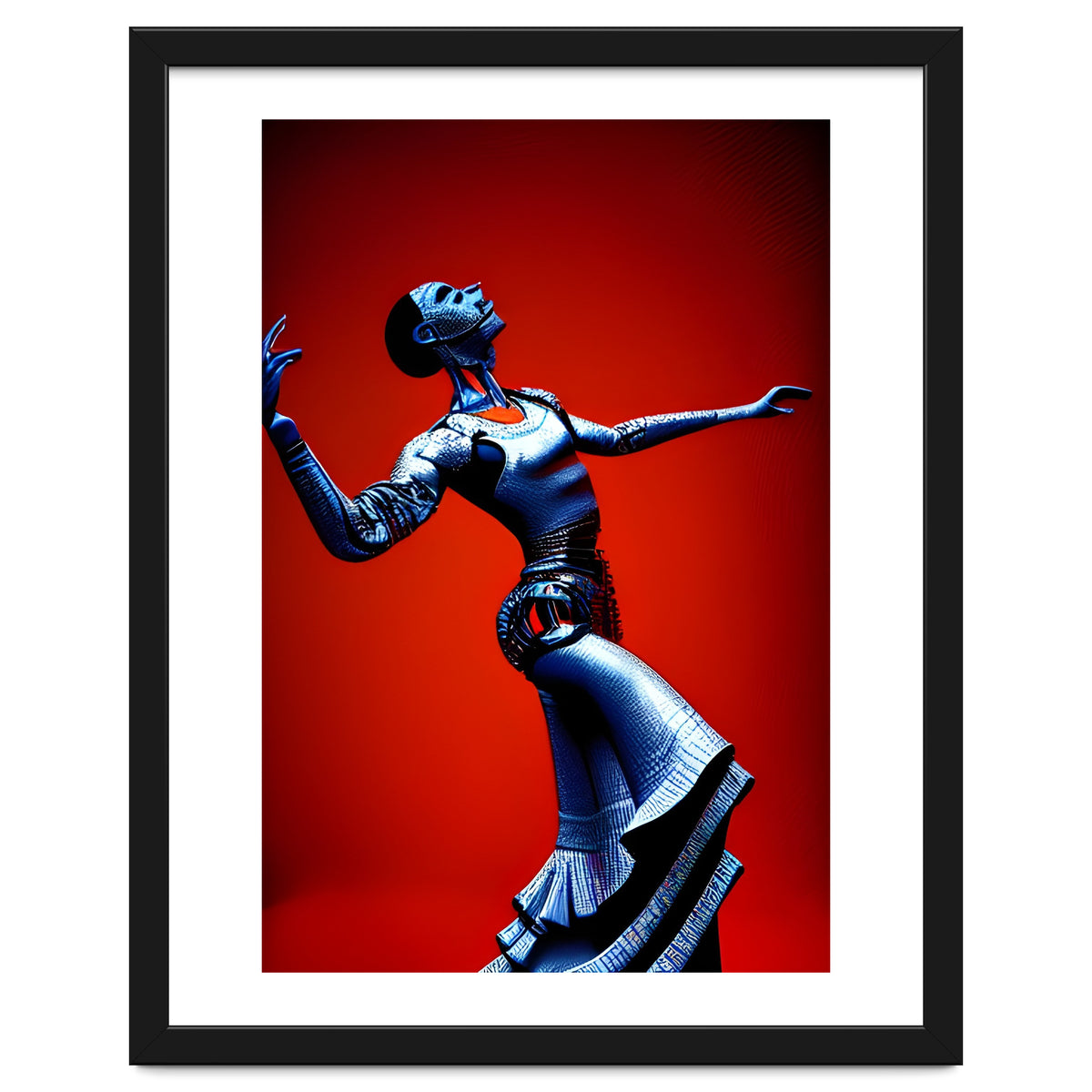 Robot Cyborg passionately dancing Flamenco