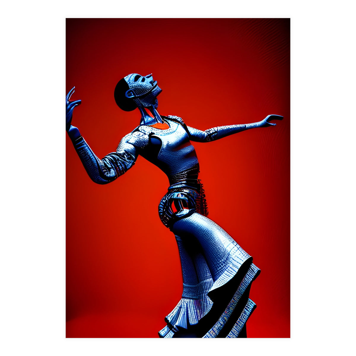 Robot Cyborg passionately dancing Flamenco (Print Only)