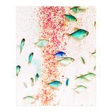 Something Fishy, Pink Bubbles & Blue Green Fish Graphic Design Digital Eclectic Surrealism (Print Only) thumbnail