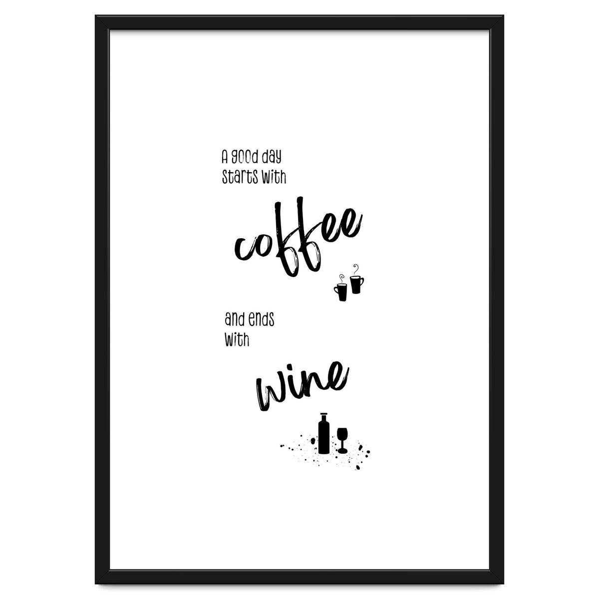 A good day starts with coffee and ends with wine