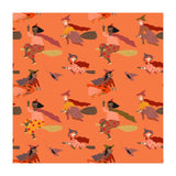 Tiny Witches Pattern (orange Backgrownd) (Print Only) thumbnail