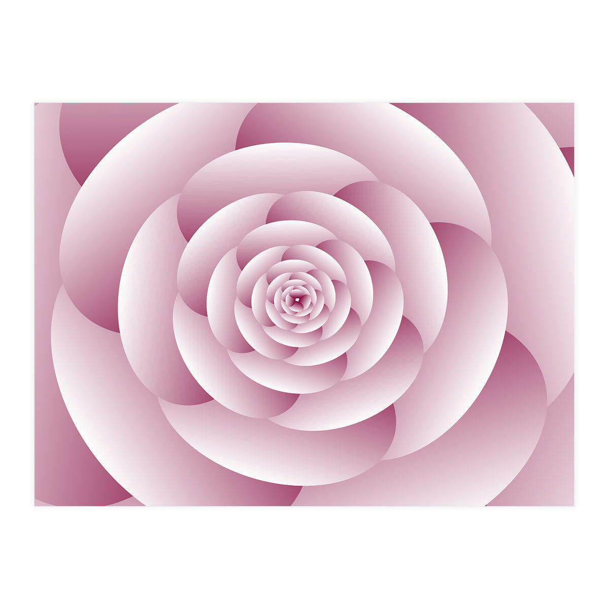 Abstract Rose Spiral 3D Art (Print Only)