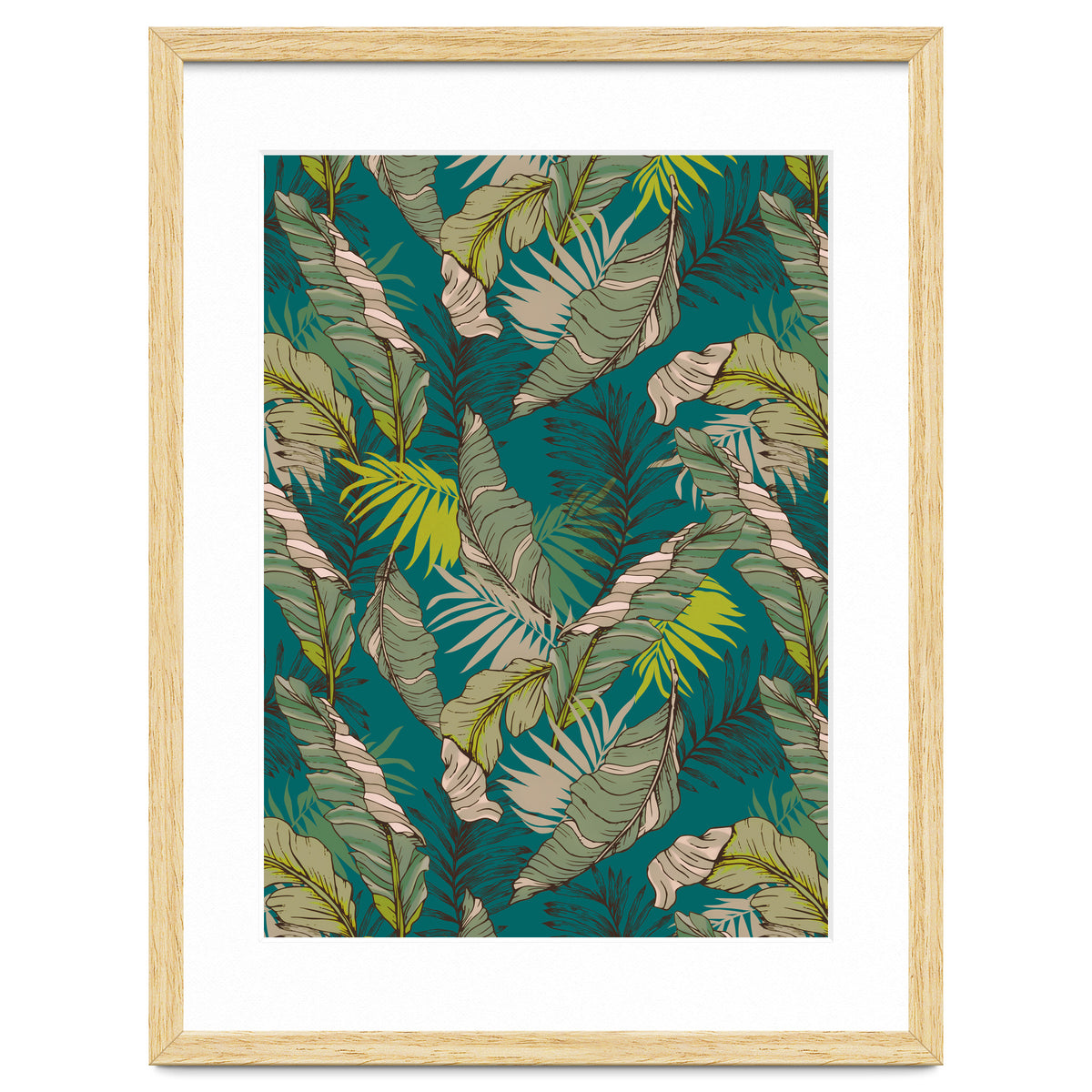 Drawing of wild tropical jungle