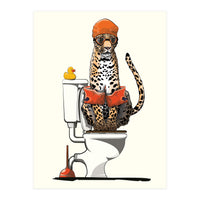 Leopard on the Toilet, Funny Bathroom Humour (Print Only)