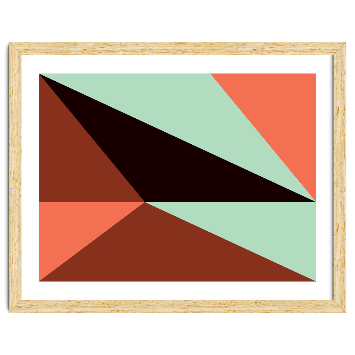 Geometric Shapes No. 17 - pink, brown, mint green & black