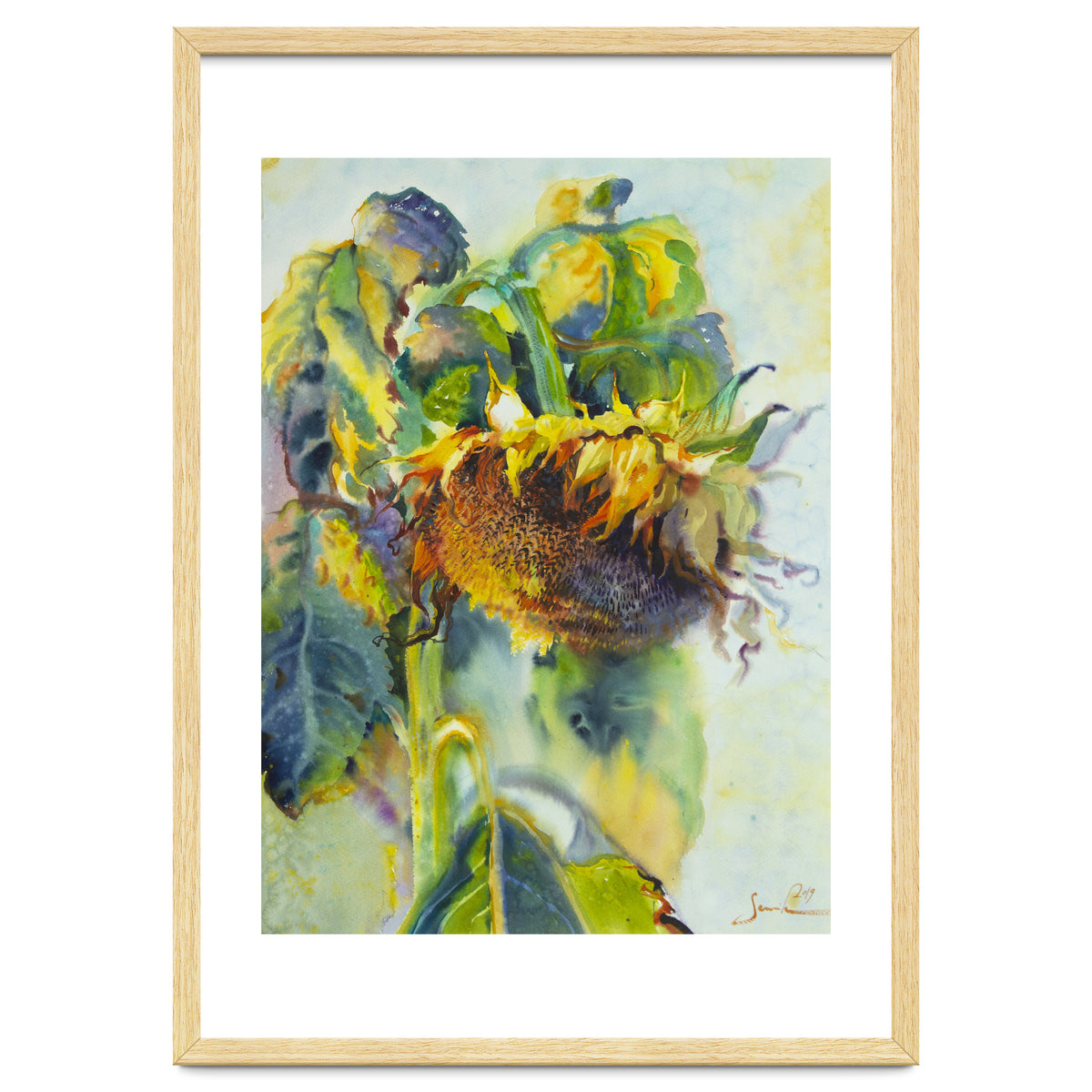 Sunflower Art. Sunny day sunflowers Art