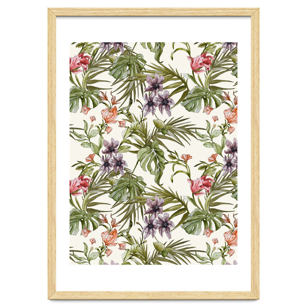 Watercolor tropical foliage