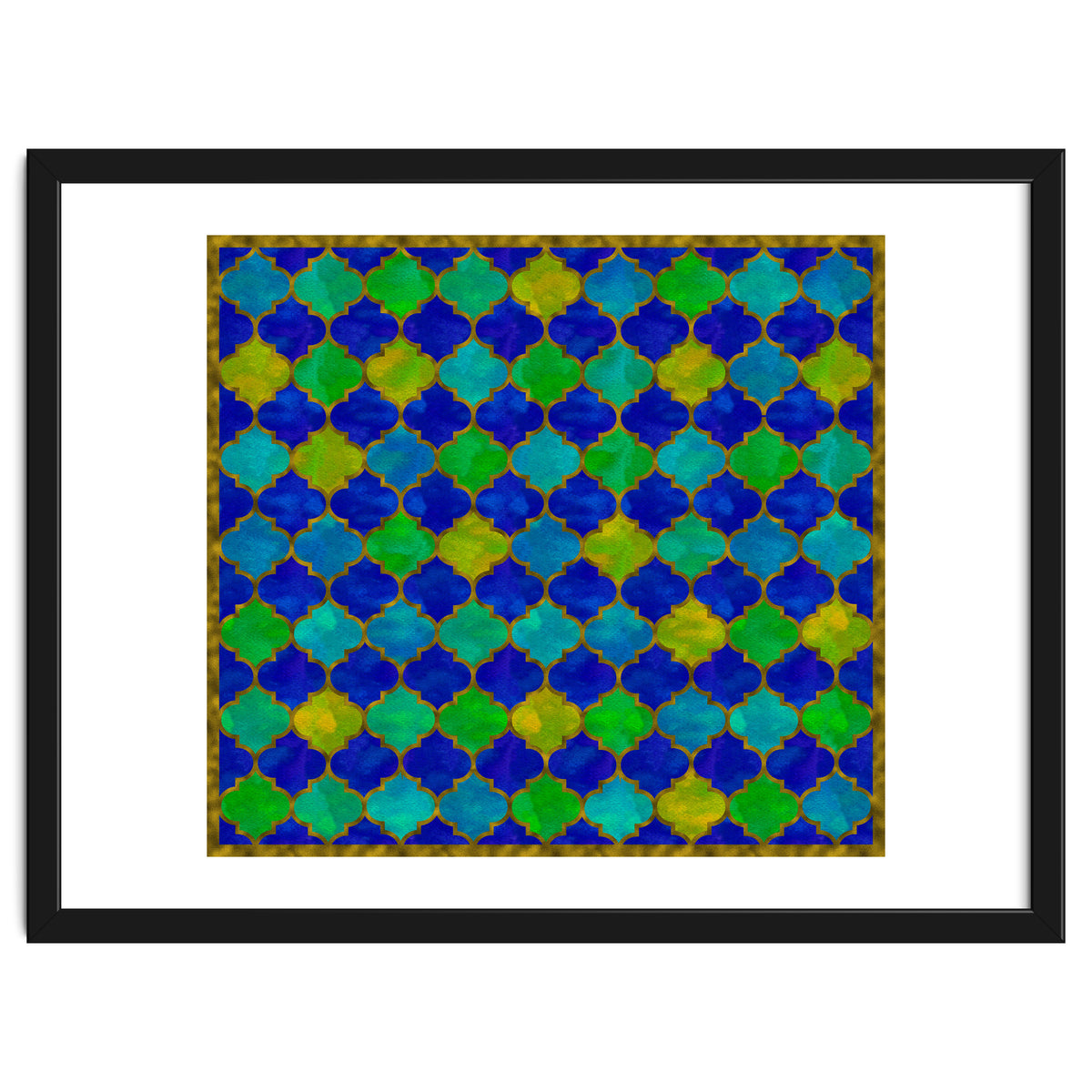 Ocean Breeze - Watercolor Moroccan Lattice