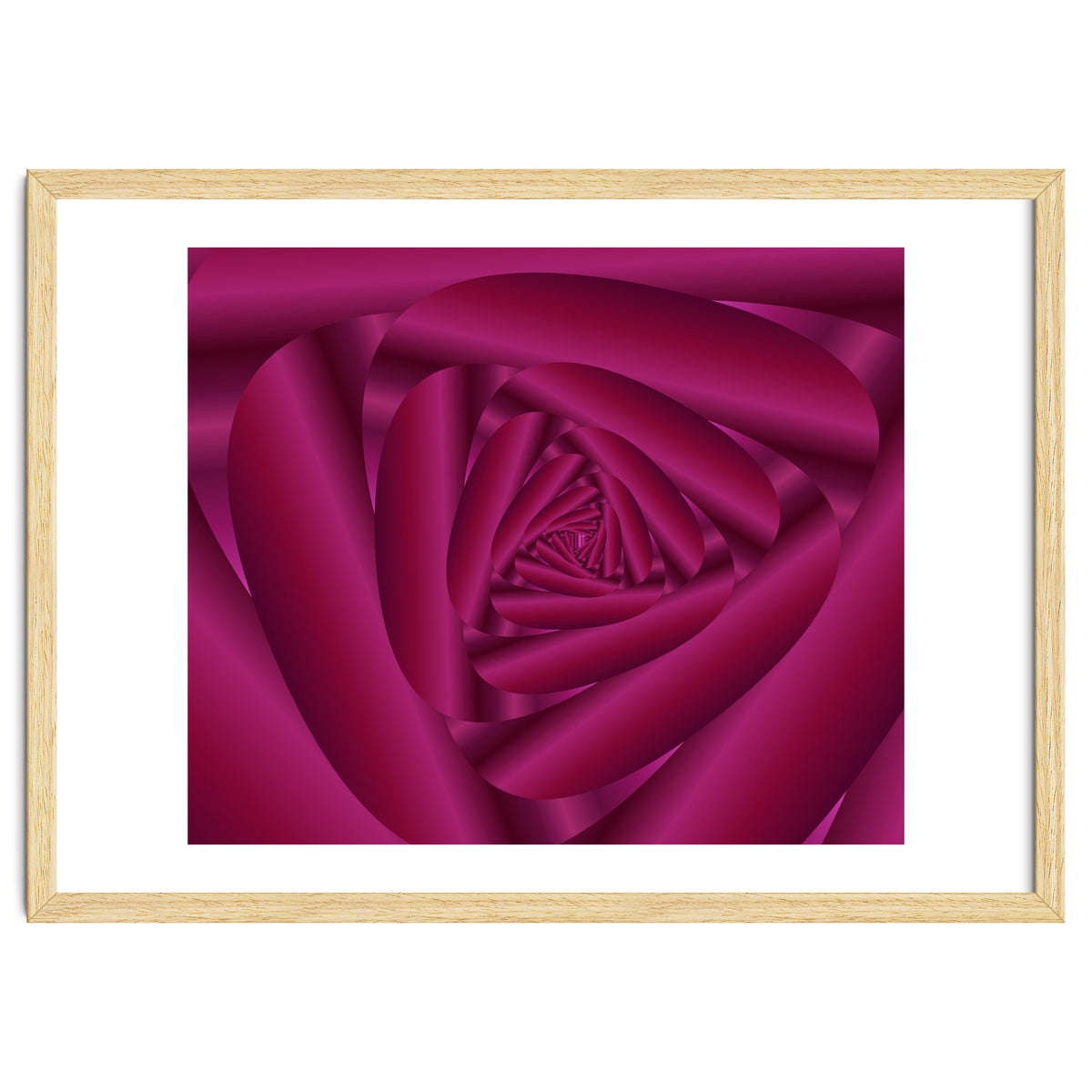 Pink Color Rose Swirl Art
