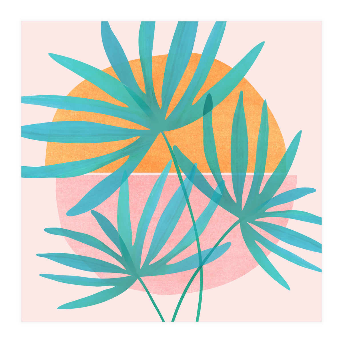 Retro Sunset Palms (Print Only)