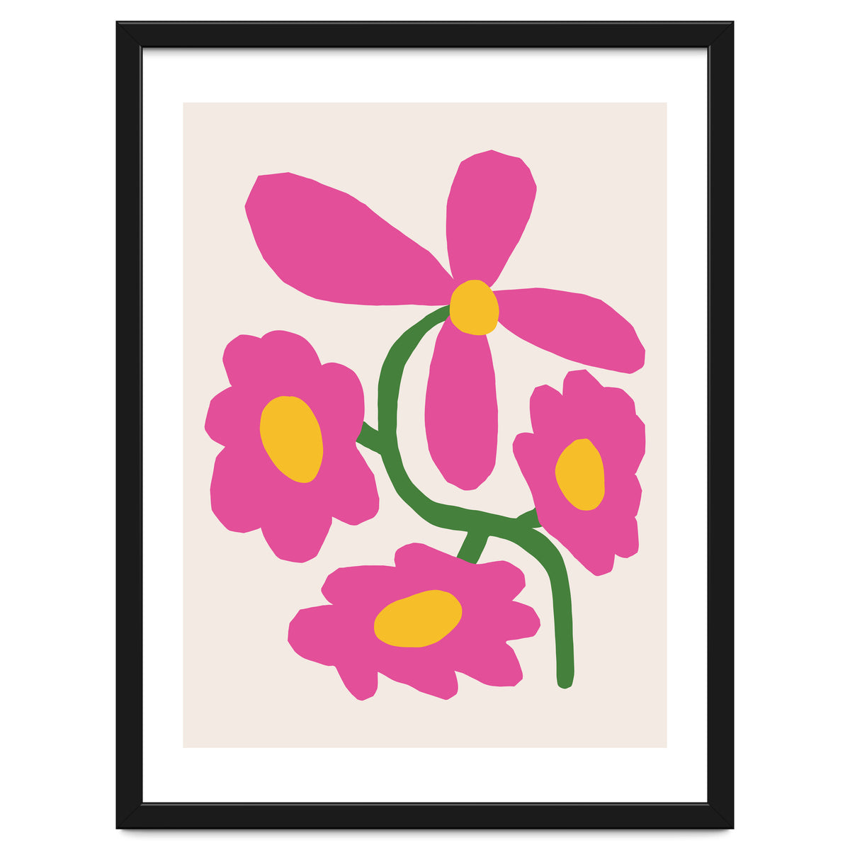 Pink Retro Cut Out Flower