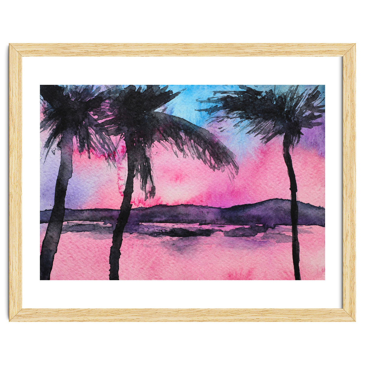 Tropical sunset || watercolor