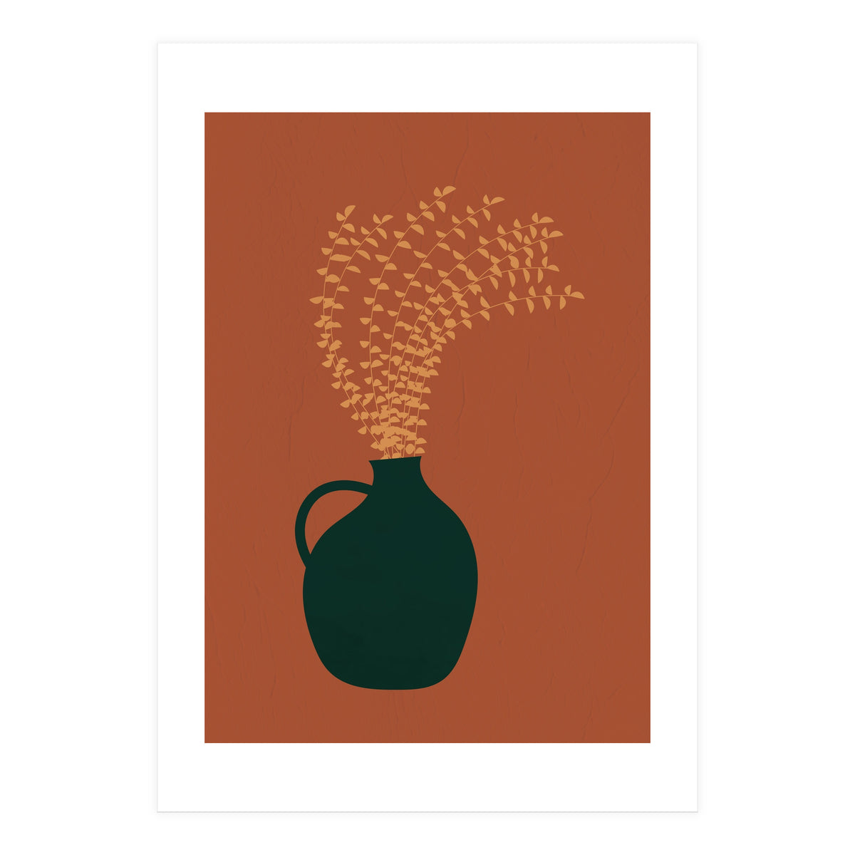 Terracotta Earth Tones Wall Decor Pottery Plant I (Print Only)