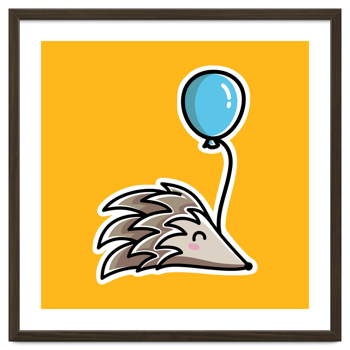 Kawaii Cute Hedgehog With Balloon