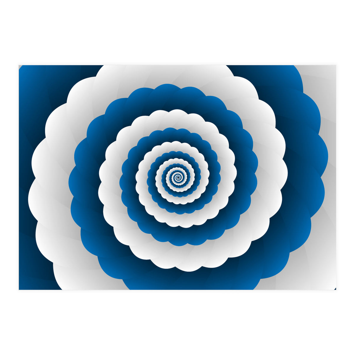 Blue Modern Floral Interior Design (Print Only)