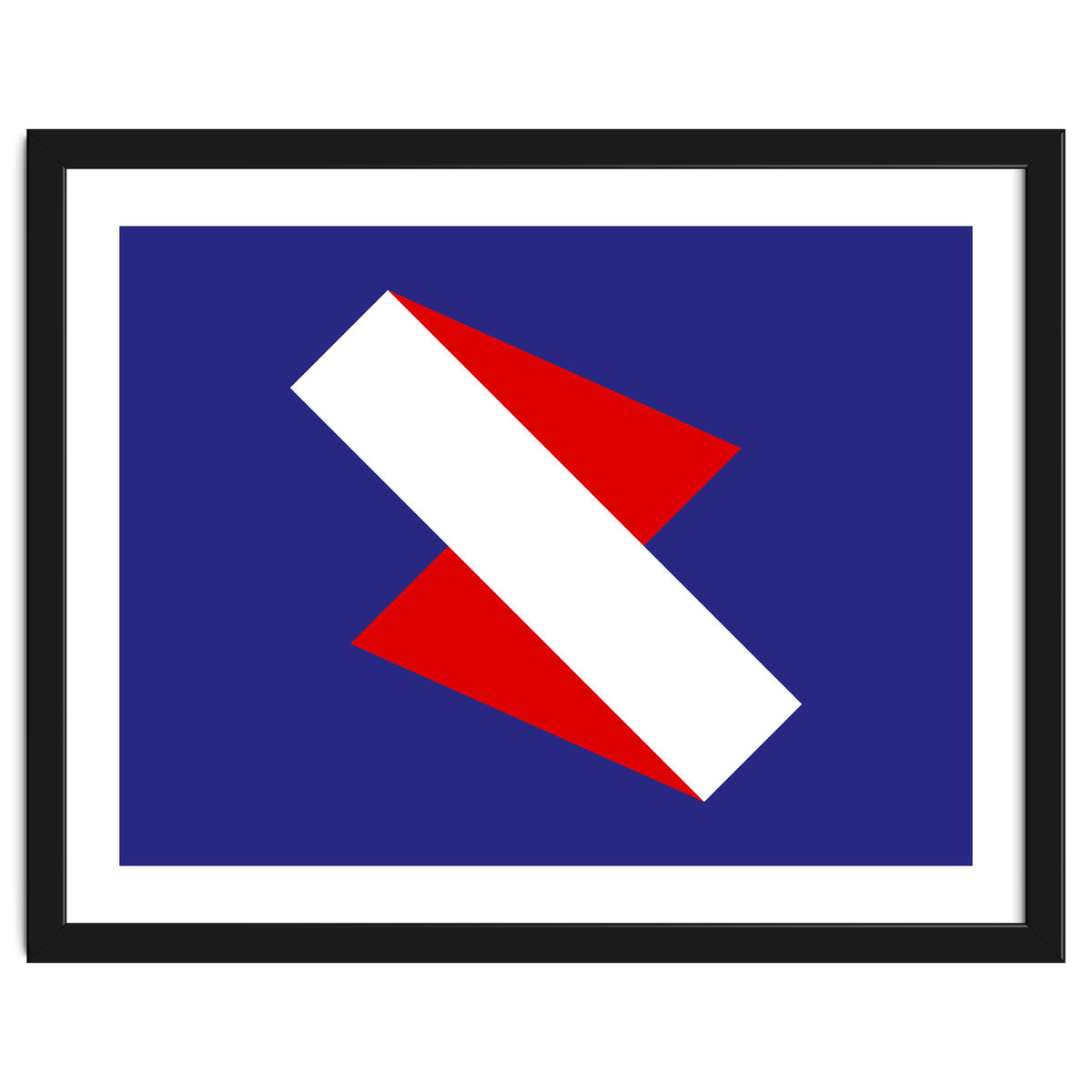 Geometric Shapes No. 68 - red & royal blue