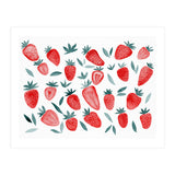 Strawberries - red and teal (Print Only) thumbnail