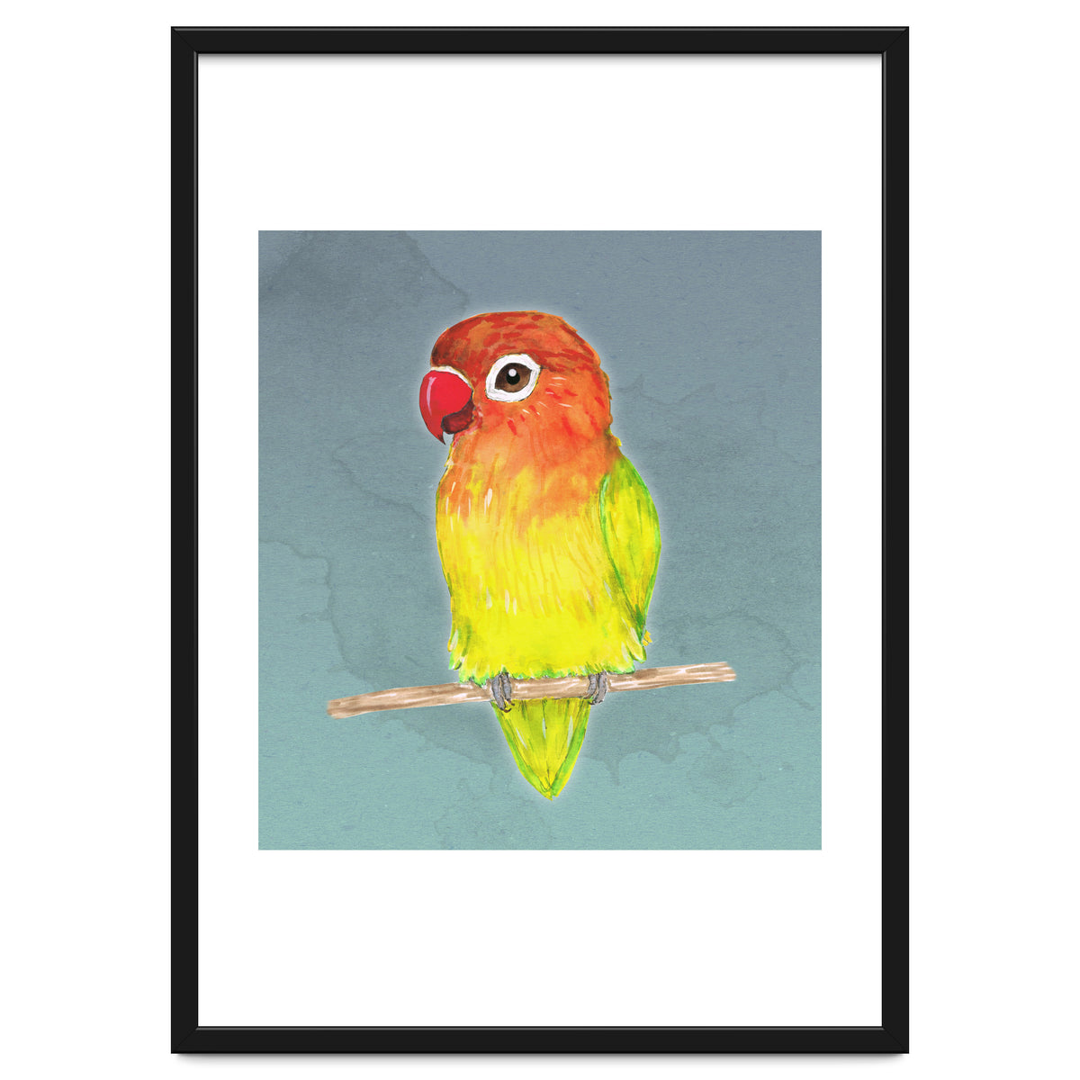 Cute yellow Fischer's lovebird