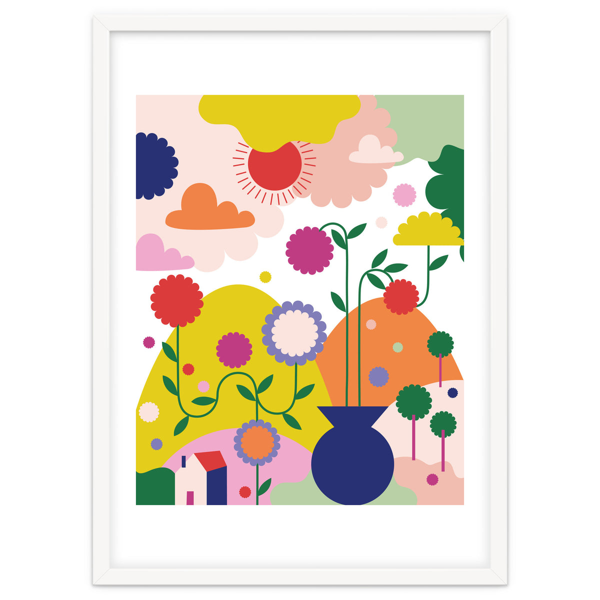 Happy Mediterranean Colorful Landscape