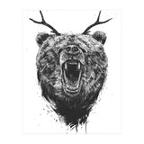 Angry Bear With Antlers (Print Only) thumbnail