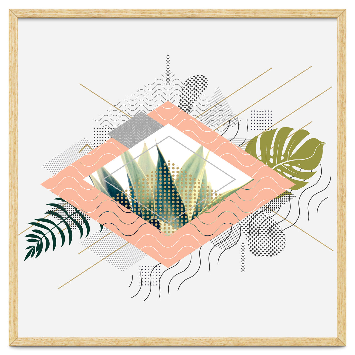 Abstract geometrical and botanical shapes I