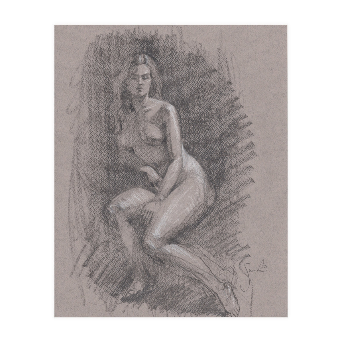 Beautiful drawing of a woman (Print Only)