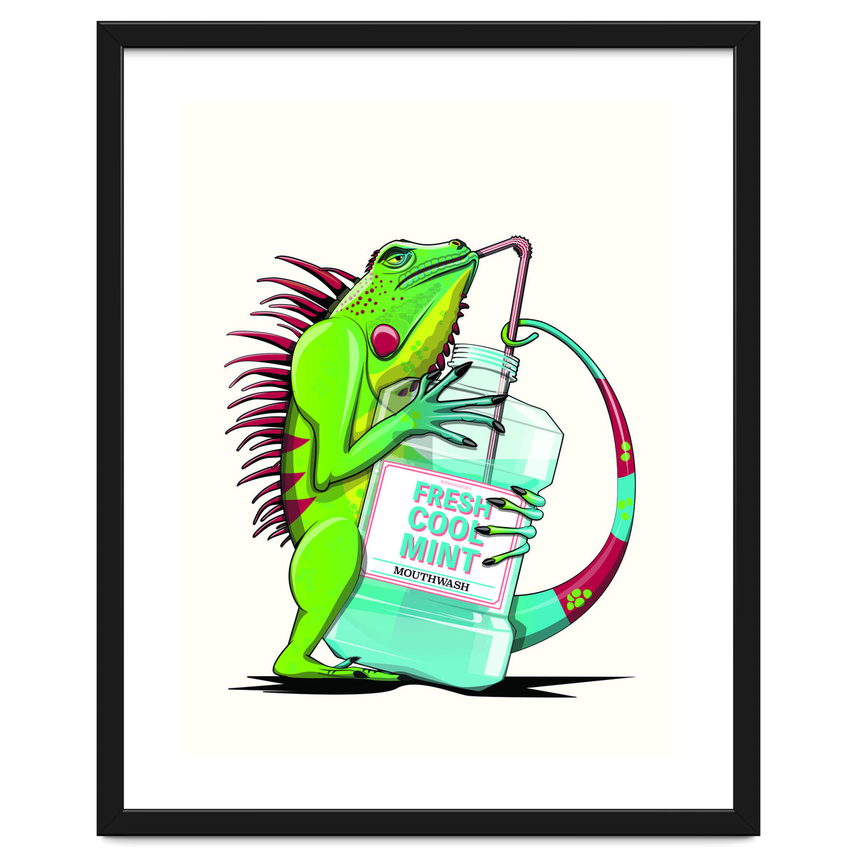 Iguana using Mouthwash, Funny bathroom humour