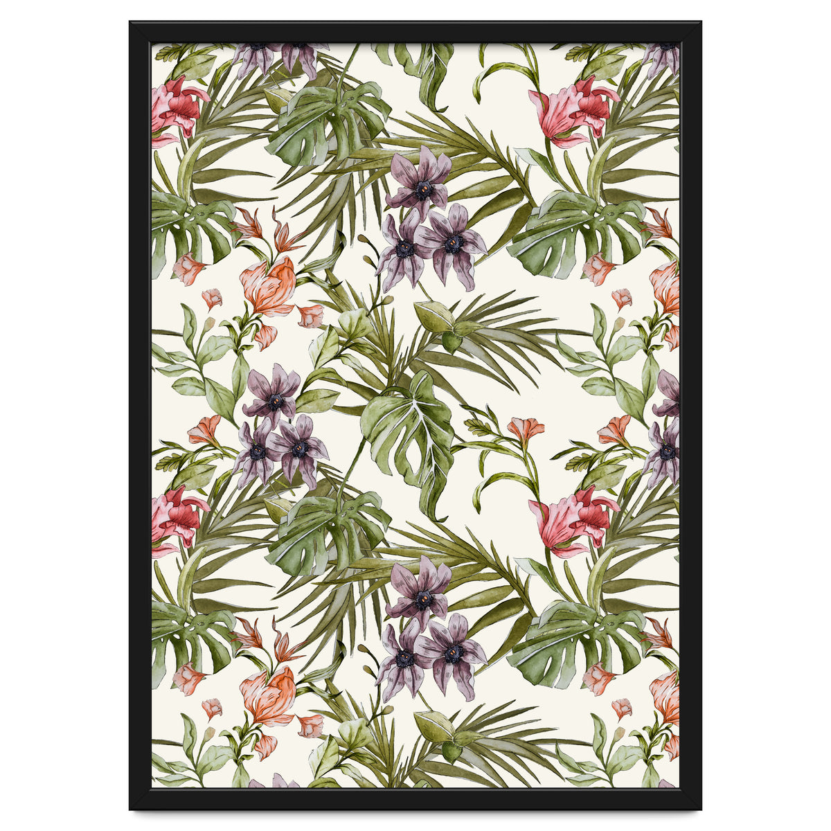 Watercolor tropical foliage