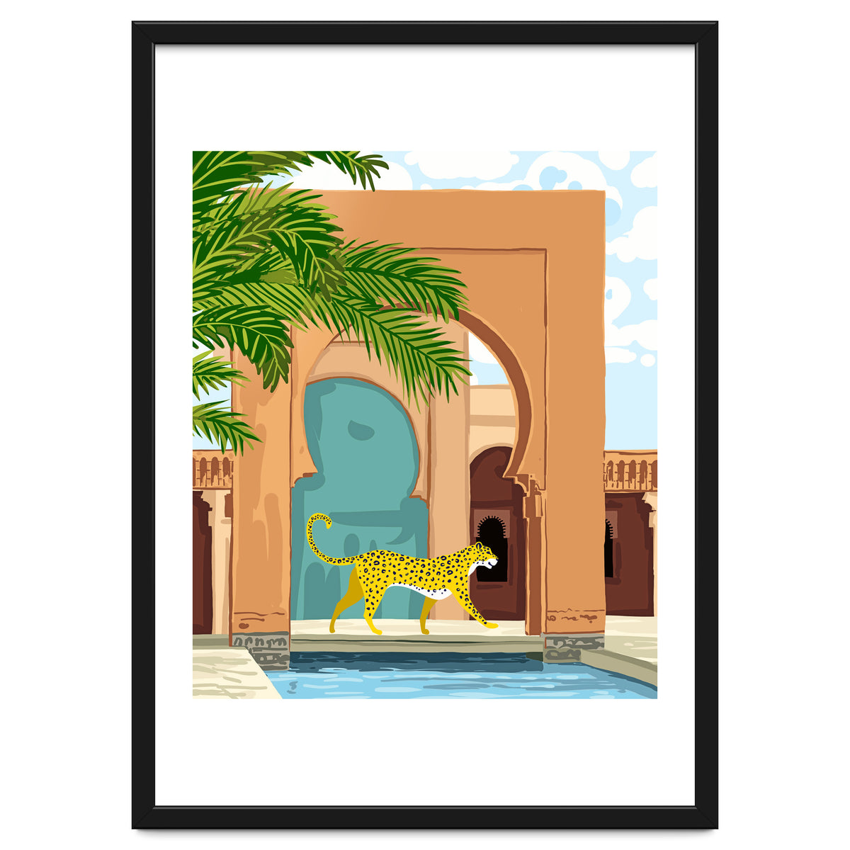 Cheetah under the Moroccan arch