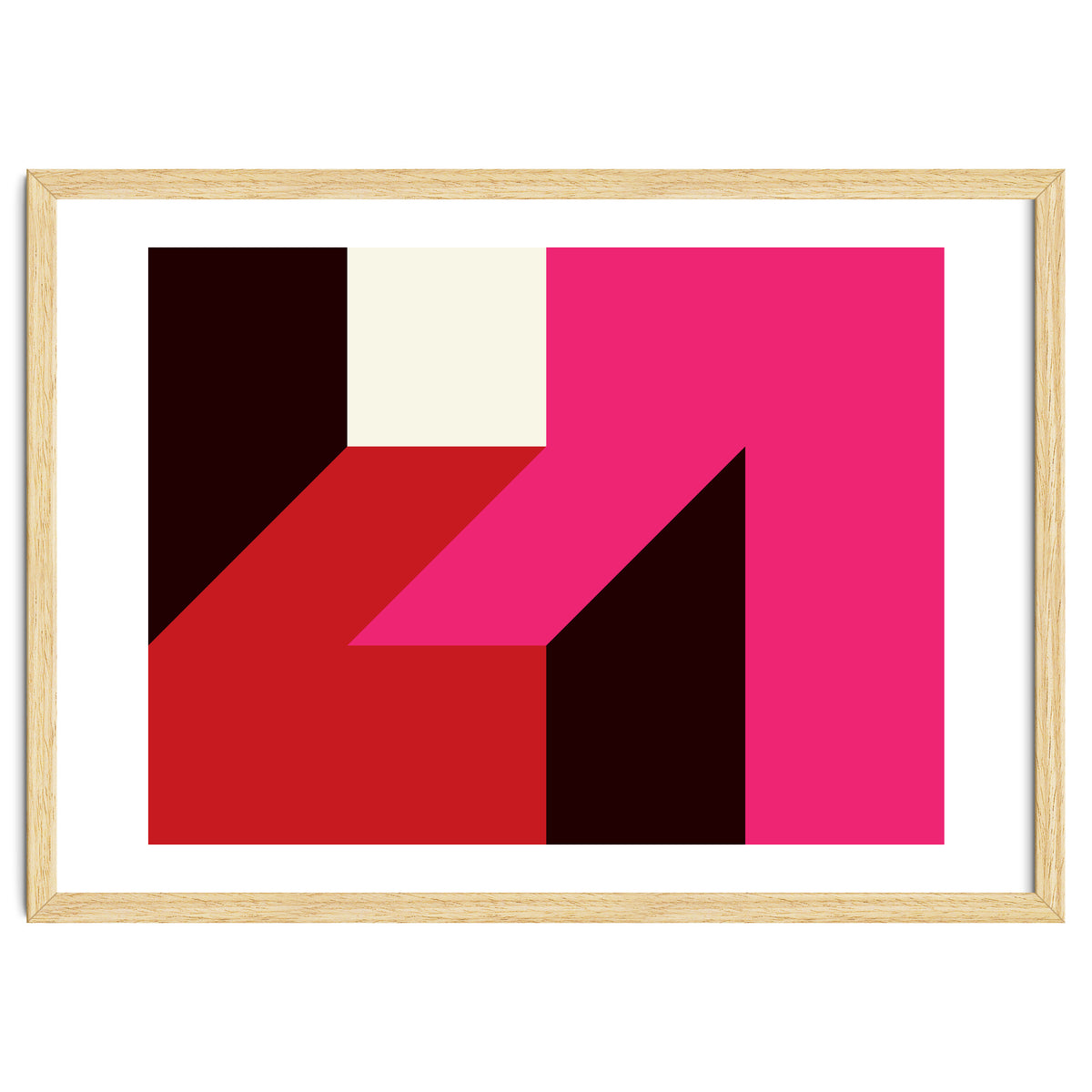 Geometric Shapes No. 62 - red, magenta & black