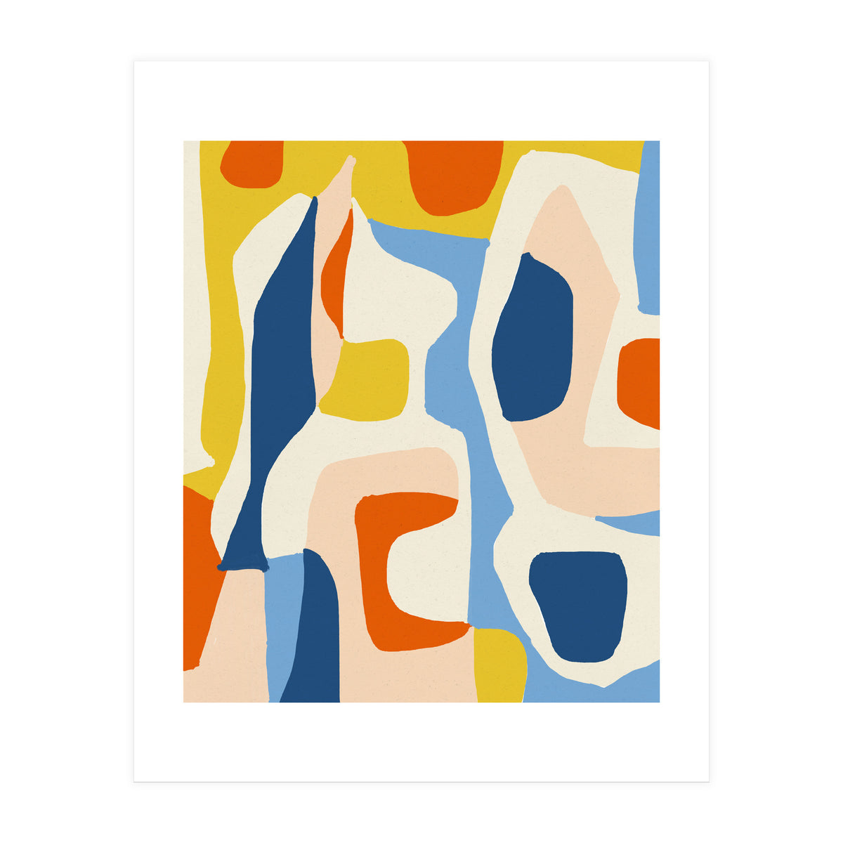 Me & Mine, Abstract Bohemian Pastel Shapes Painting, Eclectic Colorful Graphic Design (Print Only)