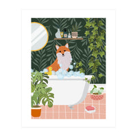 Fox Taking a Bath (Print Only)